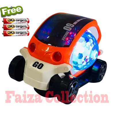 Picture of 3D Electric Car Toy with Sound and light Model Universal Rotating colorful Music Car For Kids Multicolor
