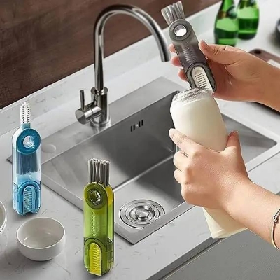 Picture of 3 in 1 Tiny Bottle Cup Lid Detail Brush Straw Cleaner Tools Multi-Functional Water Bottle Cleaning