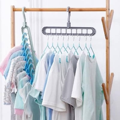 Picture of 2 Pc Multi-Function Folding Magic Cloth Hanger Multicolor