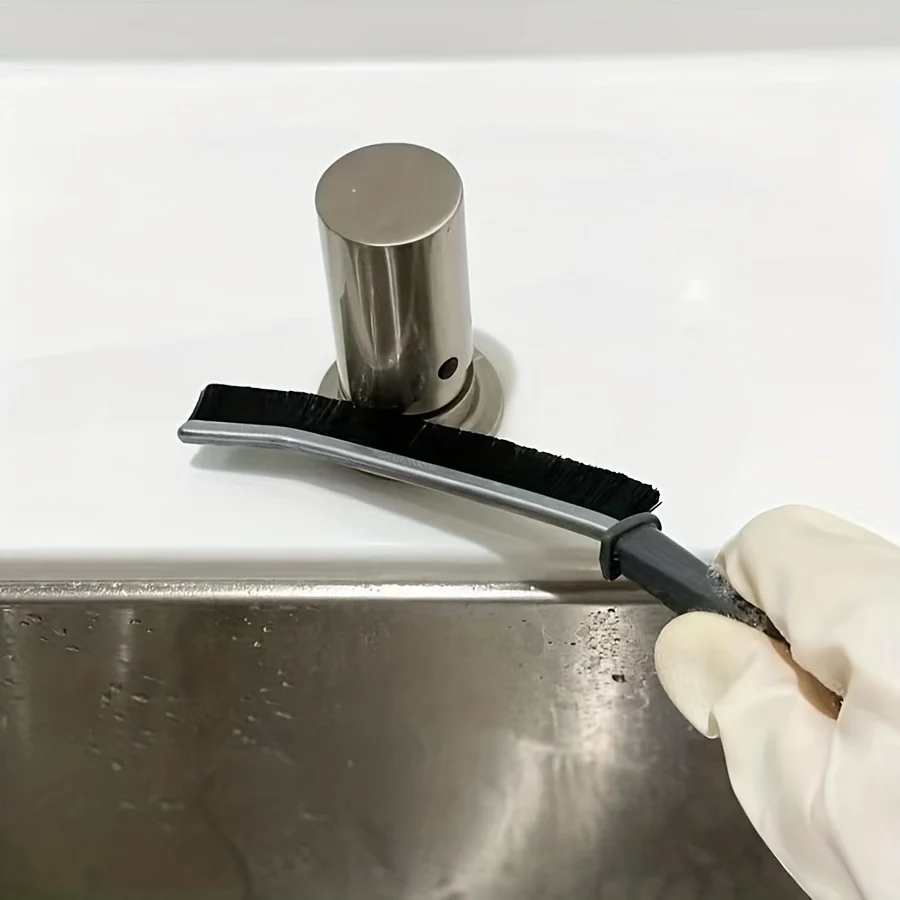 Picture of Corner Groove Crevice Cleaning Brush Household for Bathroom Surface Window Toilet Ceramic Tile Gap Cleaning Brush Scraper with Long Handle Deep Clean Scrub Brushes Multicolor