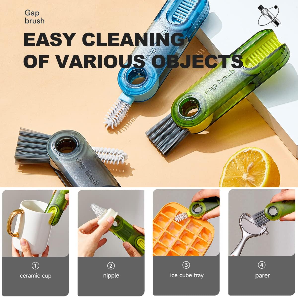 Picture of 3 in 1 Tiny Bottle Cup Lid Detail Brush Straw Cleaner Tools Multi-Functional Cleaning Brush Water Bottle Cleaning Brush 234567898 