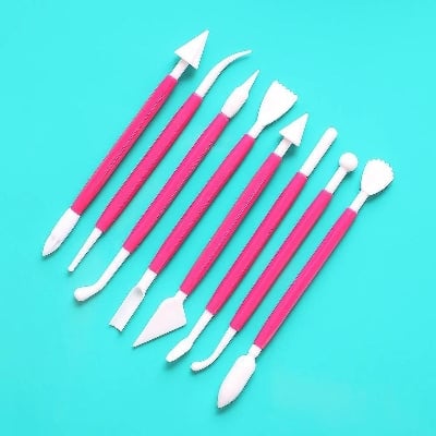 Picture of 8Pcs/Set Sugarcraft Cake Decorating Pen, Many Shape Mixed Modeling Plunger Cutter, Fondant Cookie Sculpture Baking Tool Multicolor