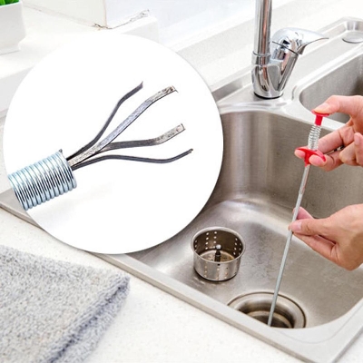 Picture of Sewer Pipeline Kitchen Home Toilet Drain Cleaning Narrow Bendable Curve Grabber Tools Multicolor