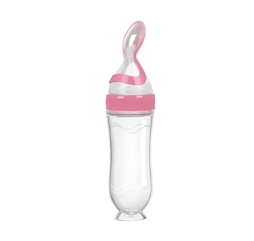 Picture of Suction Silicone Baby Spoon Feeder Baby Silicone Squeezing Bottle 