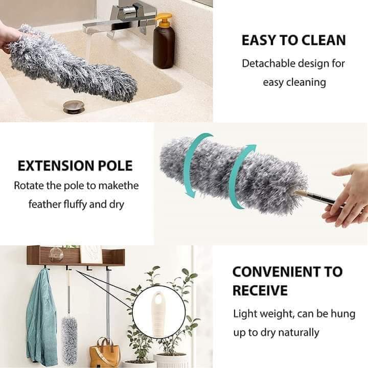 Picture of Bendable Feather Duster with Extra Long Extendable Microfiber Duster (Dust Cleaner ) Multicolor