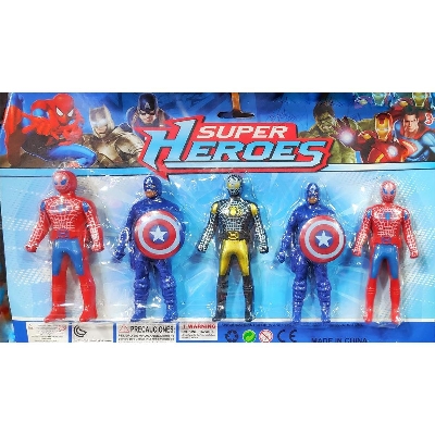 Picture of Super Heroes Action Figure Plastic Toy - 5 pcs set Multicolor
