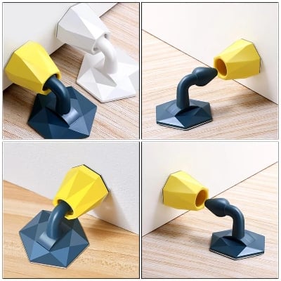 Picture of 1 Pc Silicone Door Stopper Wall Protector Suction Magnetic Door Holder Doorstop Decorative Door Stops Multicolor