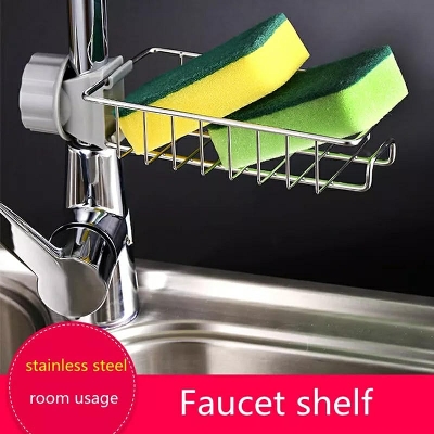 Picture of Kitchen Stainless Steel Faucet Sink Sponge Holder Water Tap Soap Sponge Storage Rack - Kitchen Rack - Kitchen Rack Multicolor