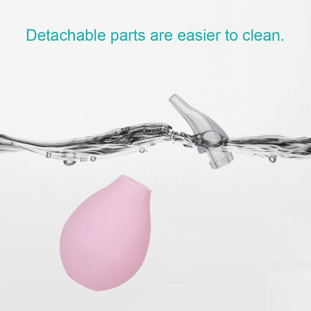 Picture of Water drop type newborn baby supplies medical PVC nasal aspirator pump Nose cleaner type cold and snot cleaning silicone head elevator 