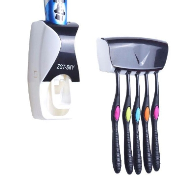 Picture of Automatic Toothpaste Dispenser with Toothbrush Holder - Multicolor Multicolor