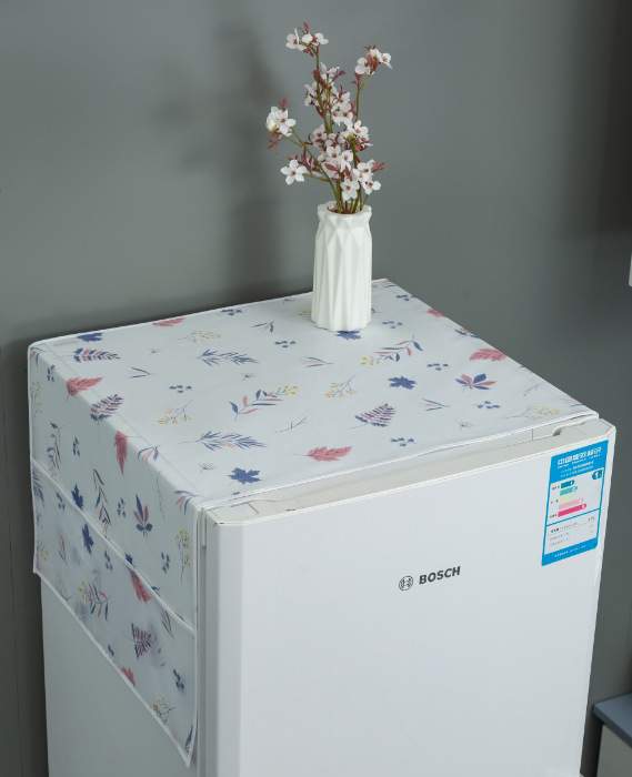 Picture of Double Door Refrigerator Covers Home Cabinet Protection Cover Refrigerator Dust Cover with Pocket Multicolor