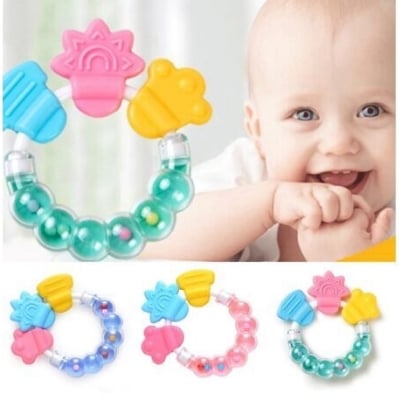 Picture of Lovely Silicone Necklace Teethers With Rattle Teethers Toys Teething Baby Care Safe Acessorios Baby Teether Multicolor