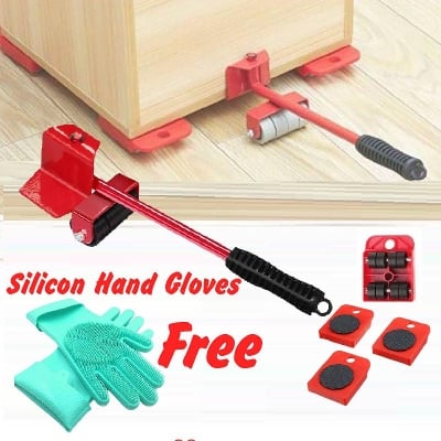 Picture of 5 Pcs Professional Furniture Transport Lifter tool Set Heavy Stuffs Moving Hand Tools Set Wheel Bar Mover Device Multicolor