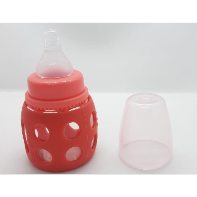 Picture of 60 ml Glass Feeder with Silicone Cover For (0-3 months) Baby Multicolor