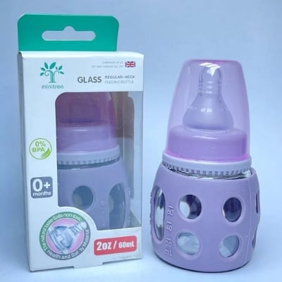Picture of 60 ml Glass Feeder with Silicone Cover For (0-3 months) Baby Multicolor