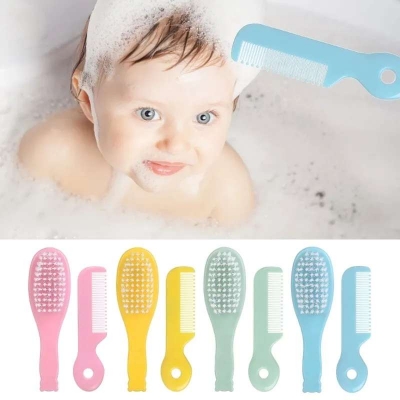 Picture of Baby Hairbrush Comb Portable Newborn Infant Toddlers Soft Hair Brush Head Massager Set Baby Kids Hair Care Supplies Multicolor