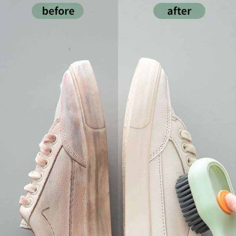 Picture of Shoes Clothes Brush with Soap Dispenser Automatic Liquid Discharge Bathroom Laundry Scrub Soft Cleaning Brushes Household Tools Multicolor