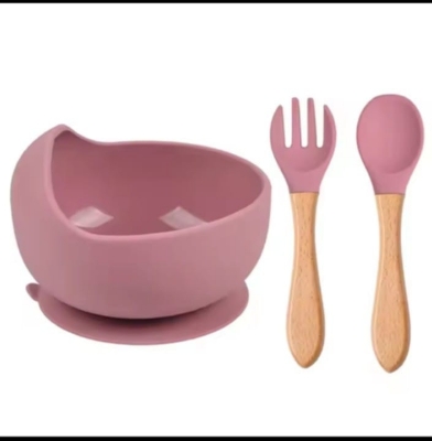 Picture of Baby Silicone Feeding Bowls Suction Bowl With Spoon Assist Silicone 