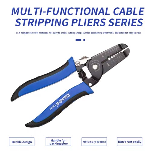 Picture of Wire Stripper Cutter Wire Stripping Tool And Multi-Function Hand Tool - Multimeter 180mm DANMI - Blue