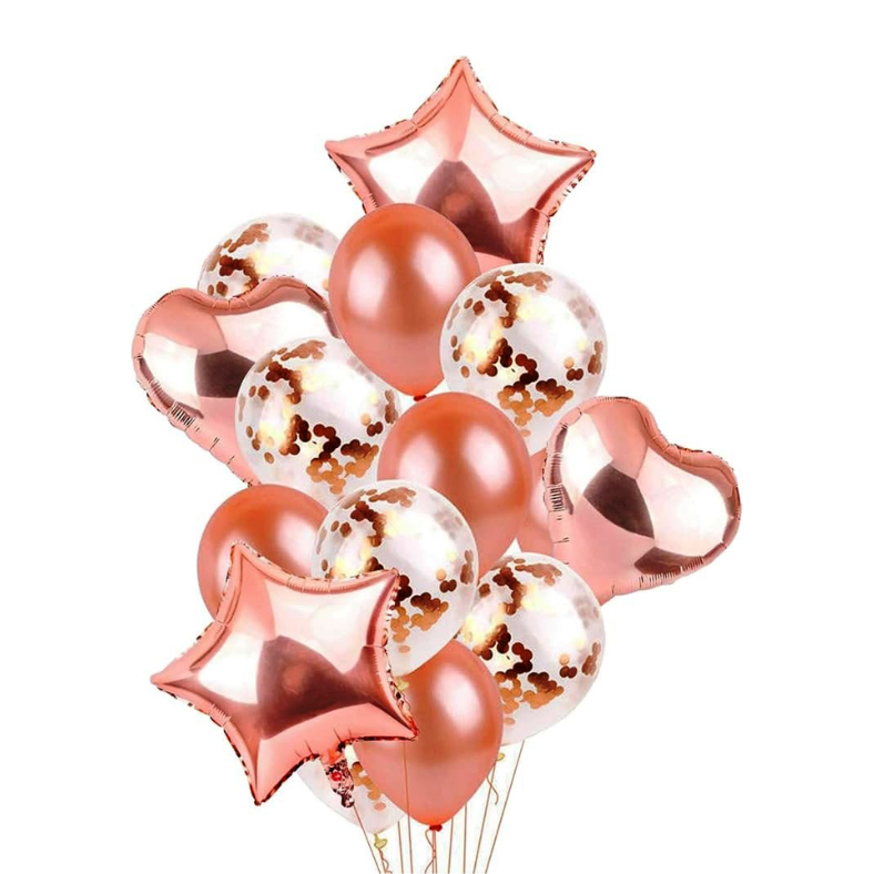 14 PCS Balloon Combo Pack for Anniversaries, Birthdays, and Special Occasions - Perfect for Home, Restaurants, and Showroom Decorations-(Pack of 14 Pcs)