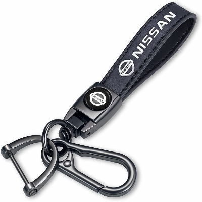 Picture of Car Keychain for Nissan -Black and Silver -Compatible with Car Key Fob Key chain for Men & Women