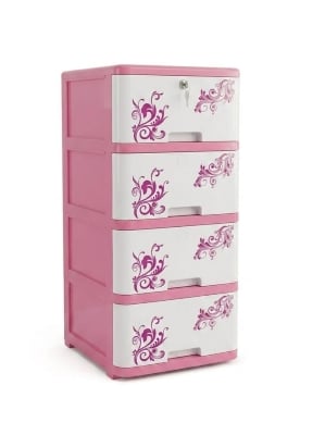 Picture of RFL Smart Closet 4 Drawer Elite - Pink & White (42x35x74 cm)