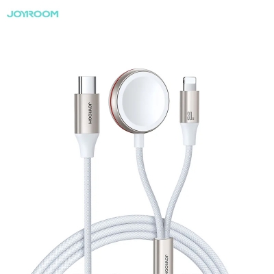 Picture of Joyroom (S-IW012) iPhone Watch Magnetic Charger+30W Fast Charging 2-in-1 Cable (USB-C) - 1.5m-White