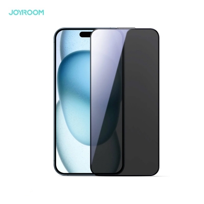 Picture of Joyroom JR-MLG0280 2.5D Full Screen Privacy+Dustproof with Black Edge Tempered Glass Screen Protector for iPhone 15 & iPhone 16