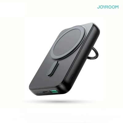 Picture of JOYROOM JR-W050 20W PD3.0 Fast Charging Power Bank 10000mAh Magnetic Wireless Charger External Battery Pack with Ring Holder Kickstand-  Black