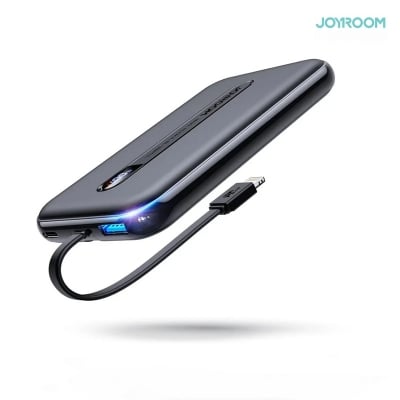 Picture of JOYROOM JR-L001 Ultra Slim 20W Power Bank 10000mAh With Type-C cable- Black
