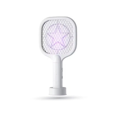 Picture of Mini Portable Electric Mosquito Swatter Racket Rechargeable Automatic USB Electric Mosquito Swatter for Indoor - White