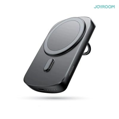 Picture of Joyroom JR-W030 20W 6000mAh Magnetic Wireless Slim Power Bank with Ring Holder- Black
