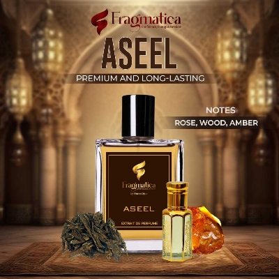 Picture of Fragmatica's "Assel" Premium Perfume Oil Atar BOLD Perfume of Strength, Power and Elegance. Oud, Sandal, Rose, Leather  and Somany (3ml)