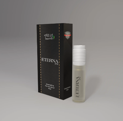 Picture of Eterna FW 8ML Atar – Long-Lasting, Alcohol-Free Floral & Woody Perfume Oil for Womenlong-lasting fragrance blends the softness of delicate florals, the warmth of creamy sandalwood, and the sensual depth of amber and musk (Black)