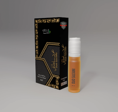 Picture of Oud Sultani 8ML Premium Attar – Long-Lasting, Alcohol-Free Arabian Oud Perfume Oil for Menrich blend of deep oud, smoky leather, warm amber, and exotic spices,Experience royalty in a bottle 
