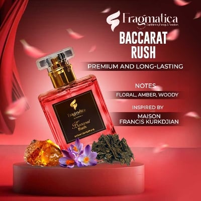 Picture of "Baccarat Rush" - "Baccarat Rouge" Inspired EDP. Honestime's Fragmatica: Experience the Alluring Dance of Saffron, Sweet Jasmine, & Warm Amberwood. The World's Best Unisex Sweet Scent for Unforgettable Moments. (6mg)