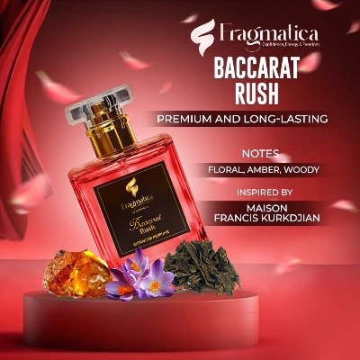 Picture of "Baccarat Rush" - "Baccarat Rouge" Inspired EDP. Honestime's Fragmatica: Experience the Alluring Dance of Saffron, Sweet Jasmine, & Warm Amberwood. The World's Best Unisex Sweet Scent for Unforgettable Moments. (10mg)
