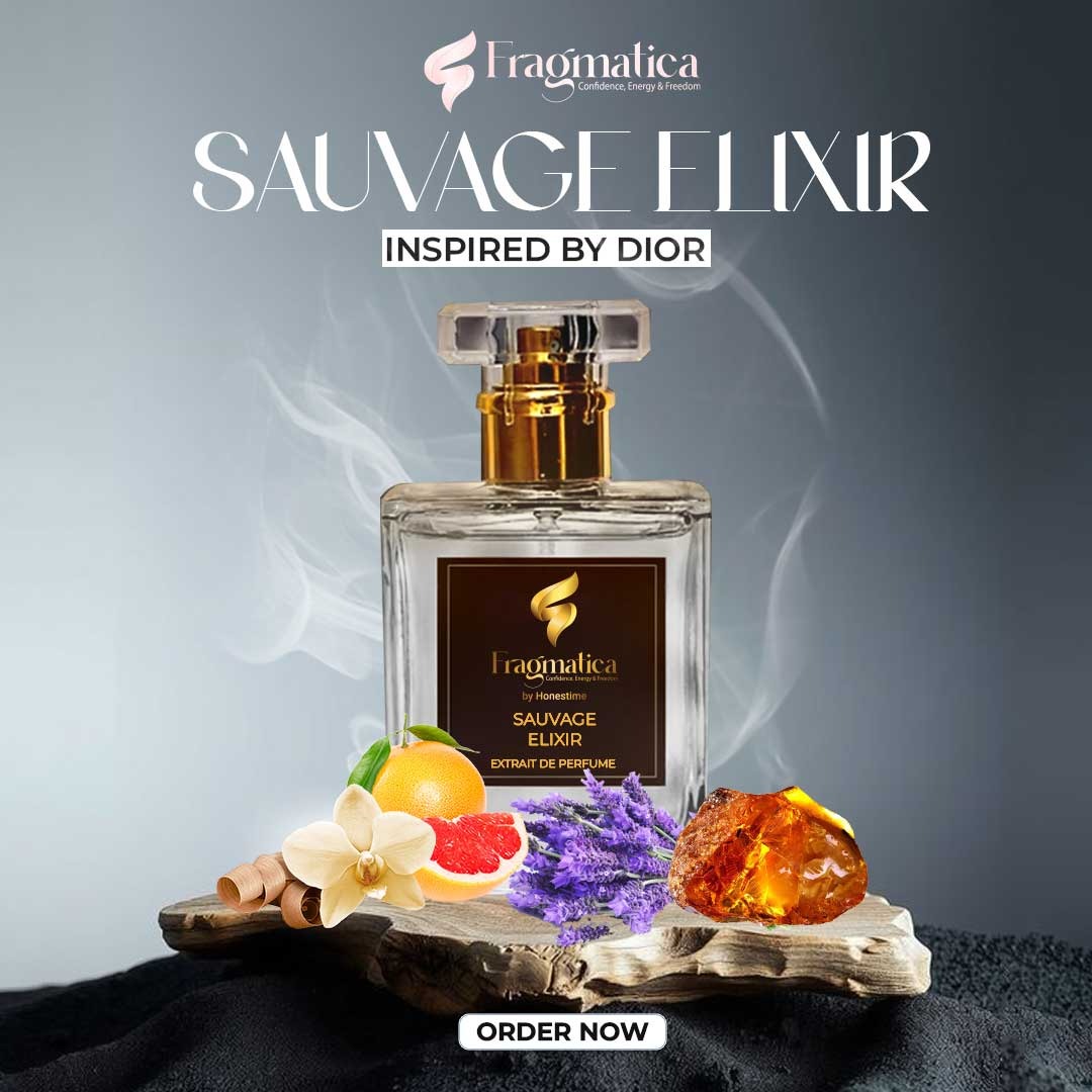 Picture of Fragmatica's Wild Horizon Sauvage Élixir , The ultra-premium fragrance inspired by Dior Sauvage Élixir. A bold blend of warm cinnamon, rich cardamom, and deep woody ambroxan creates a scent that defines power, elegance, and masculinity (12ml)