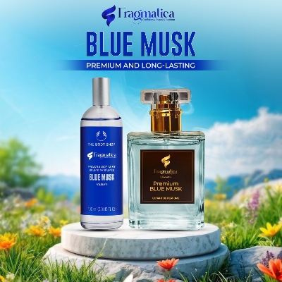Picture of Fragmatica: Premium Blue Musk Infused with Blue Musk, Salty Ocean Air & Soft Amber. A Tranquil, Invigorating Fragrance that Whispers Confidence. Discover Your Calm, Cool Musk, Crisp Marine Notes & Subtle Woods. A Refreshing Blue Scent for Sophitication (30 mg)