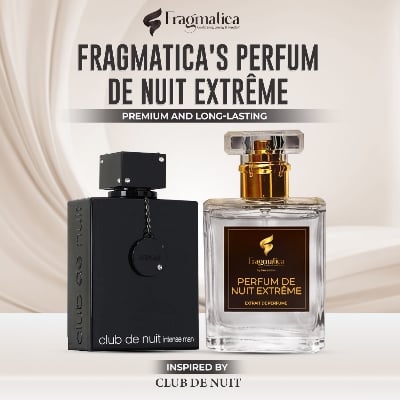 Picture of "Perfume Club De Nuit Extreme" Honestime's Fragmatica: Velvet Nightfall - Inspired EDP. Discover Rich Vanilla, Sensual Leather, & Hypnotic Patchouli. A Potent, Alluring & Sophisticated Aroma. (30mg)