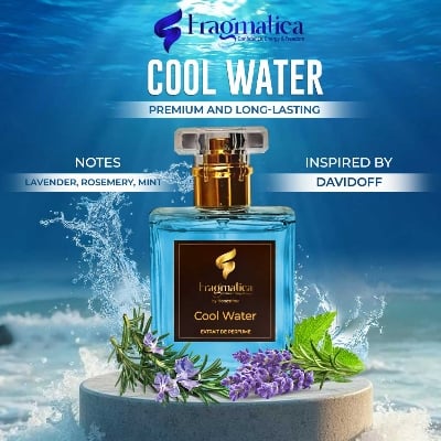 Picture of The Cool Water by Fragmatica : Inspired by Davidoff, this men's aquatic scent blends fresh mint, lavender, and marine notes for a crisp, long-lasting fragrance. Perfect for everyday wear, capturing the essence of the sea. (6mg)
