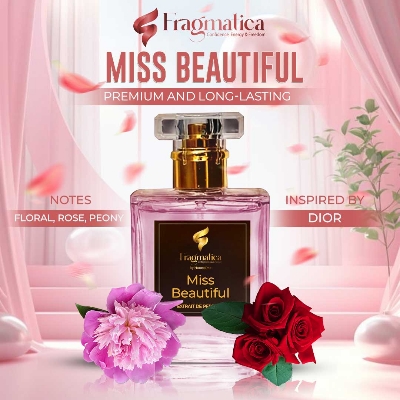 Picture of Fragmatica's " Miss Beautiful " A Floral Embrace - "Miss Dior " Inspired Eue De Perfume. Discover Sparkling Mandarin, Luminous Peony, & Clean Musk. A Soft, Elegant & Charming Aroma. Exclusively from Honestime! (6mg,Not Specified)