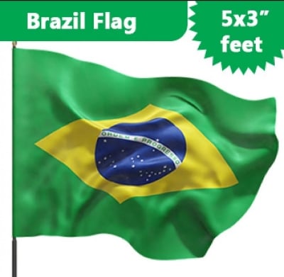 Picture of Brazil National Flag (5'x3') Fit - Multicolor