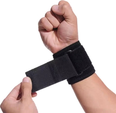Picture of 1 piece Ninja Wrist Compression Strap and Wrist Brace Sport Wrist Support for Fitness Weightlifting Tendonitis Carpal Tunnel Arthritis Wrist Pain Relief Wear Anywhere Unisex Adjustable - Black