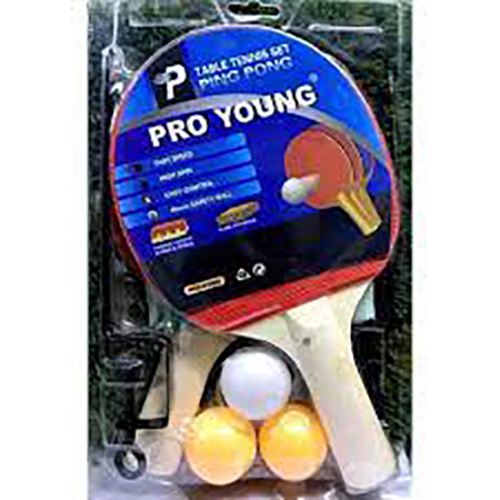 Picture of Pro Young Table Tennis Racket Set with 3 Balls Ping Pong Paddle for Match Training - Multicolor