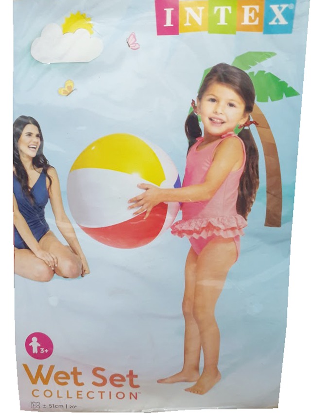 Picture of 20"Intex Recreation Colorful Glossy Panel Inflatable Beach Pool Ball - Multicolor