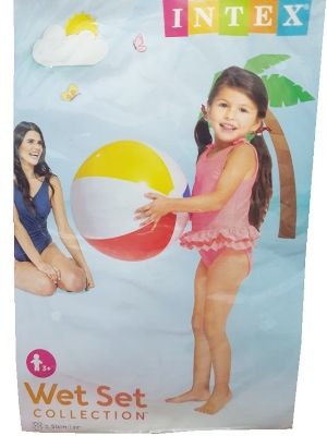 Picture of 20"Intex Recreation Colorful Glossy Panel Inflatable Beach Pool Ball - Multicolor