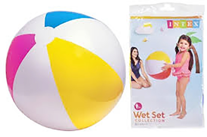 Picture of 20"Intex Recreation Colorful Glossy Panel Inflatable Beach Pool Ball - Multicolor