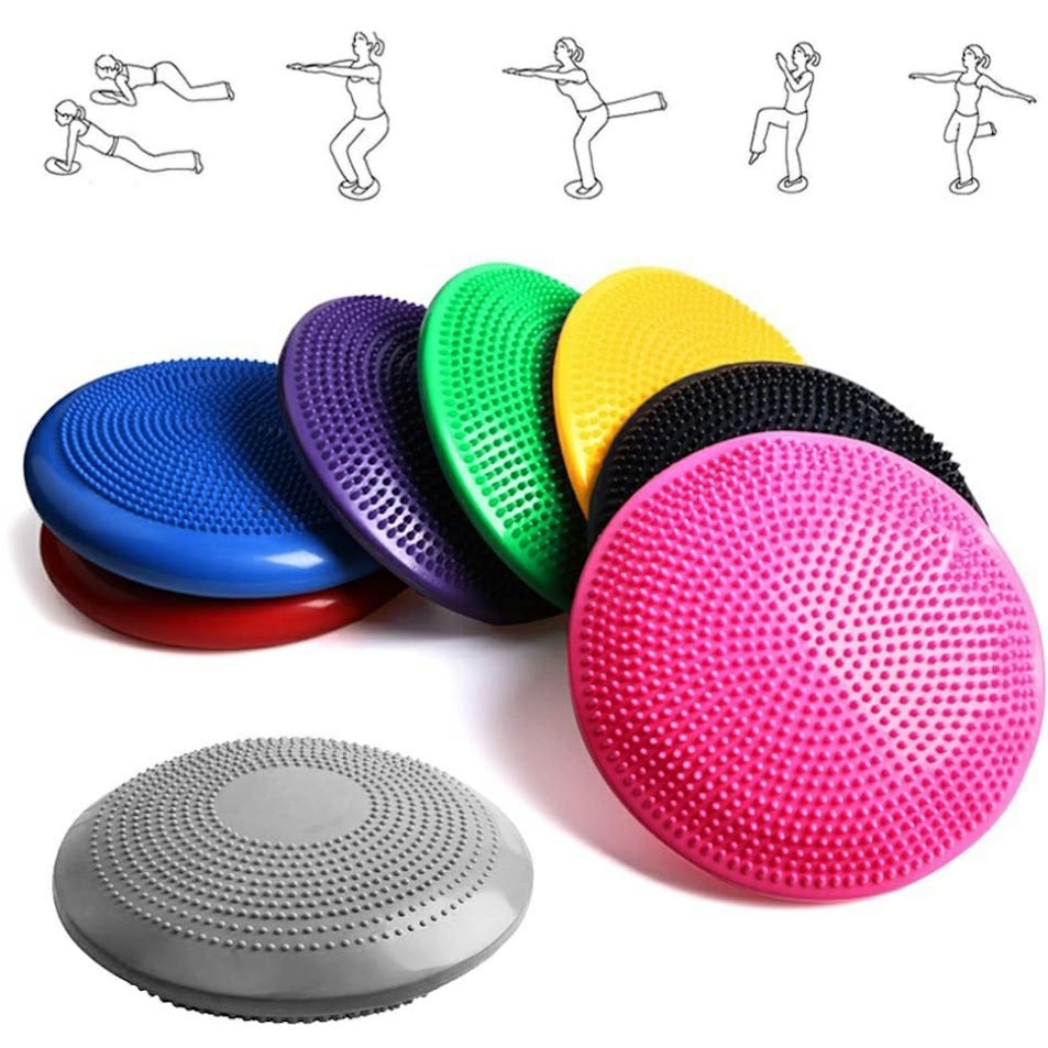 Picture of Generic 33cm Yoga Balls Massage Pad PVC Balance Ball Wheel Stability Balance Disc Massage Cushion Mat Ball Fitness Exercise Training Bal - Multicolor