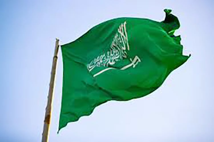 Picture of Saudi Arabian national flag 5 feet by 3 feet. - Green